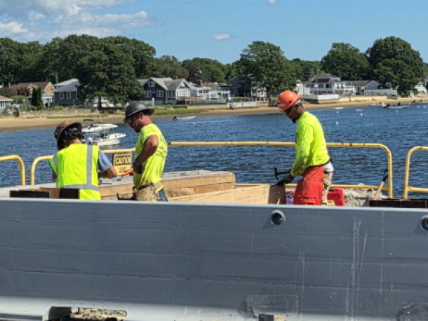 The bridge repair work on Route 6 is set to fully resume following a pause in July. Photo by Tanvi Kulkarni