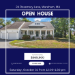 Openn House Saturday 12-1:30; 2 Rosemary Ln