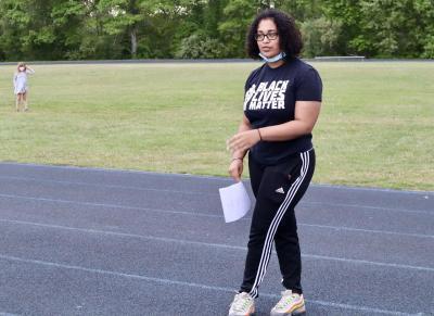 Jendell Teixeira spoke about her own personal experiences with racism. Photo by: Kenneth Borges