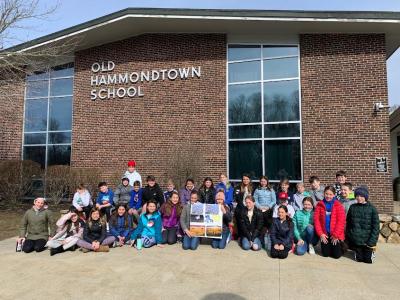 Students at Old Hammondtown School in Mattapoisett show their support for fellow fifth graders forced to flee Ukraine. Photos courtesy: Amy Casi
