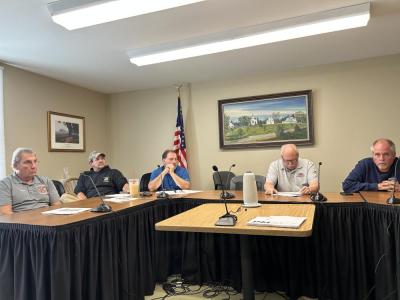 The Public Safety Building Committee meets to talk about the updates on Rochester's new fire house. From left to right: Fire Chief Scott Weigel, Facilities Director Andrew Daniel, David Sullivan, Chair Arnie Johnson and Deputy Jeff Eldridge.  The Public Safety Building Committee meets to talk about the updates on Rochester's new fire house. From left to right: Fire Chief Scott Weigel, Facilities Director Andrew Daniel, David Sullivan, Chair Arnie Johnson and Deputy Jeff Eldridge.