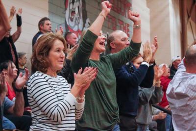 The audience goes wild for the Bulldogs.