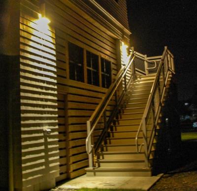 The staircases remain well lit with no excess light blinding boaters or residents. 