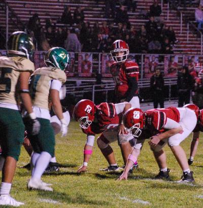 Chase Demelo and Benjamin Durocher on the line while Connor Nelson watches over. Connor Nelson,