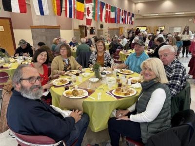 Senior citzens were served a holiday meal all for free.
