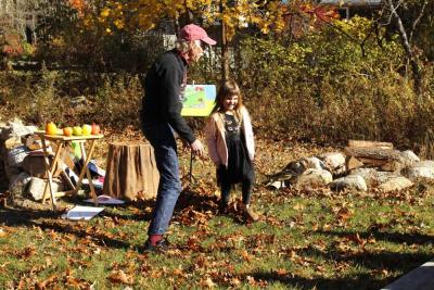 Vera Przymierski, 5, of New Bedford participates in the performance.