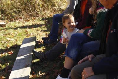 Ruthie Przymierski, 1, of New Bedford smiles during story time.