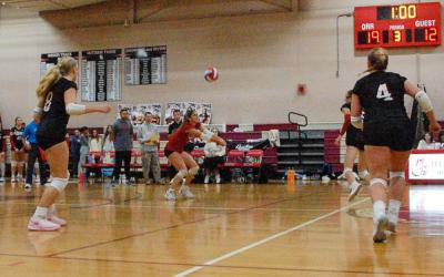 Kaitlyn Rodrigues bumps the ball.