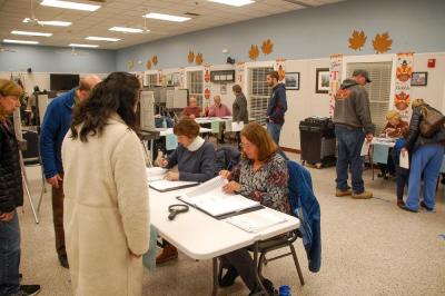 Rochester residents voted at the Rochester Council on Aging. 