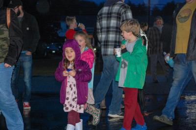 Kids waited to say hello to Santa.
