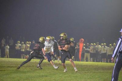 Mason Foye gets ready to run for the touchdown.