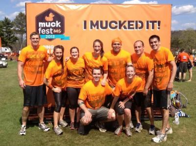 A mud fest obstacle course 5K to raise money for MS in 2013 with Pease's family and friend, who’s grandmother lived with MS for many decades.