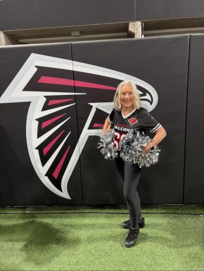 Elaine Botelho on the Falcons' field Dec. 7. Source: Elaine Botelho
