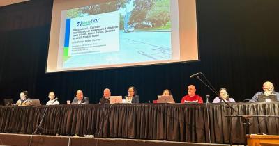 Mattapoisett Select Board and the Massachusetts Department of Transportation at Old Rochester Regional High School auditorium Thursday, Dec. 4. Photo by Mari Huglin