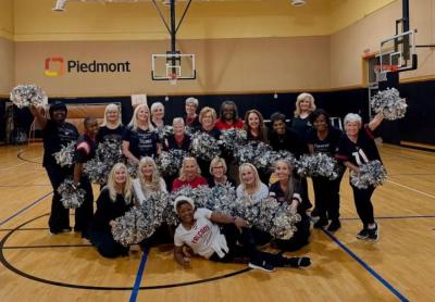 Botelho and her team practice the day before the game. 