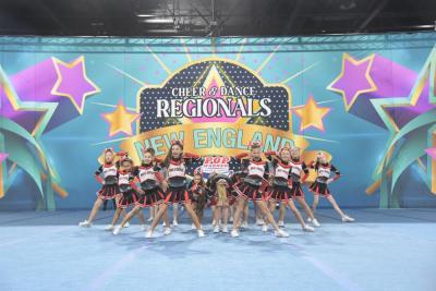 Pee Wee Cheer Team performing their dance at New England Regionals.