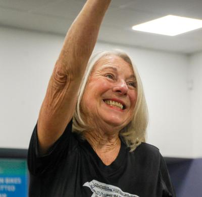 Botelho smiles her cheerleader smile.