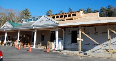 The exterior of the construction. 