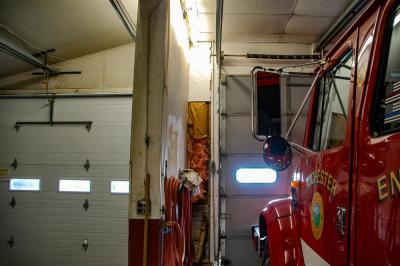 Damage can be seen on some to the exits where collisions have occured due to cramped space.