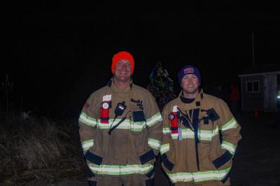 Firefighters strike a pose at the event.