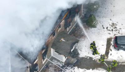 Several towns responded to the Mattapoisett fire on Monday, Jan. 26. Photos source: David Curran