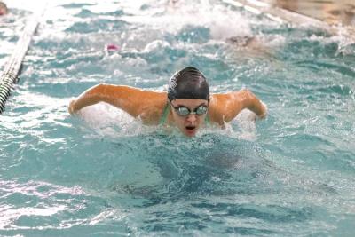 Maggie Ewing practices at the YMCA. 