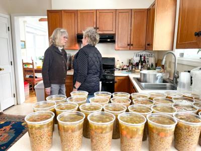 Nicholson and Albert prepare their ingredients and cook on Tuesdays and Wednesdays. 