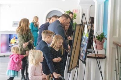 Community members could page through photos books at the celebration of life. 