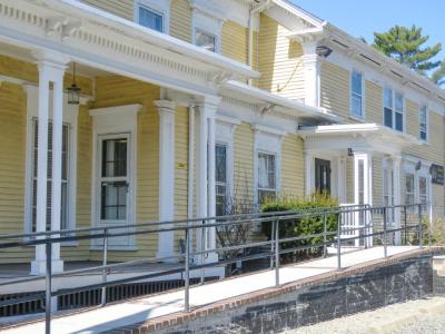 Part of the renovations include rebuilding a ramp on the side of the building. 