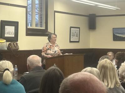Select Board candidate Judy Mooney at the Candidates' Night