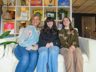 From left: Terri Lerman, Sara Duane and Penelope Angeley sit together at the Learning Loft. 