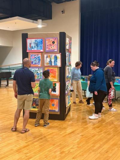 Paintings and other artworks were on display during the event. 