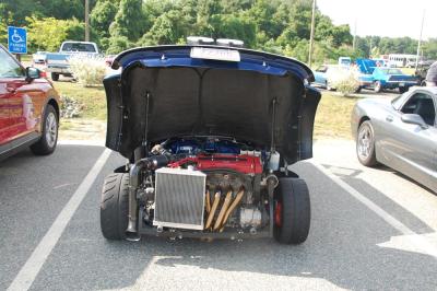 Visitors could get a look under the hood on some cars. 