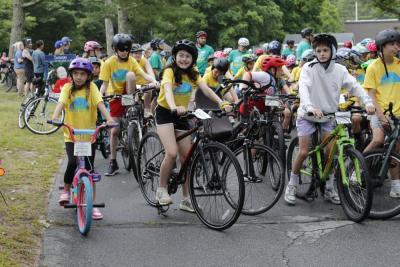 Participants eagerly await their ride at the starting line. File photo