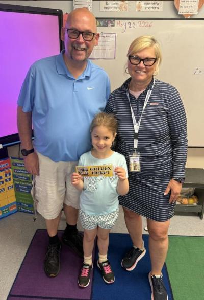 Sippican Elementary School first grader Lily Bowser was recently selected as a Feinstein Foundation Golden Ticket winner.