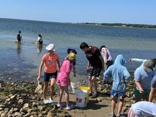 Coastal explorations program participants explore the water. 