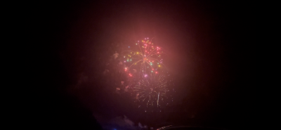 Crowds gathered on the beach and nearby streets in Marion to see the fireworks. 