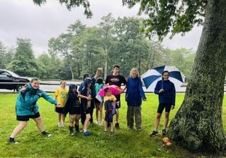 The rain didn't stop kids from exploring nature. 