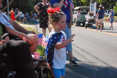 Valerie Hussey watches the parade go by. 