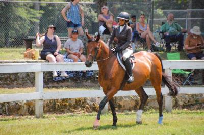 Calie Johnson and Karina competed together in the horse show. 