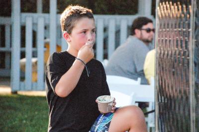 Colin Curtis enjoys ice cream from Oxford Creamery. 