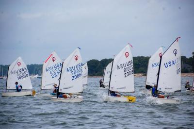 Young sailors raced in the Beverly Junior Regatta on Wednesday, Aug. 12 and Thursday, Aug. 13 in Sippican Harbor. Photo by Grace Roche