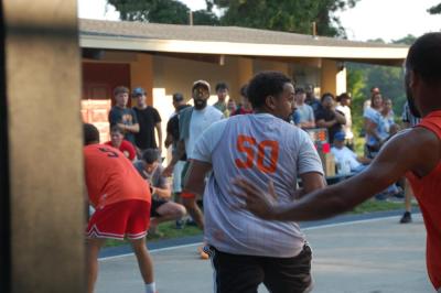 Noah Fernandes looks to make a pass. 