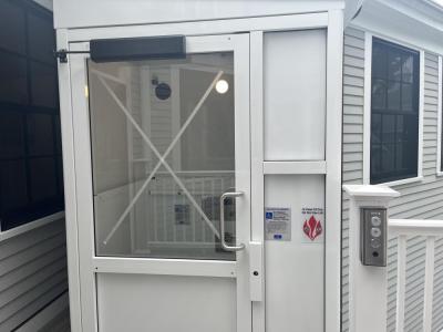 Several lifts were installed in the building to give wheelchair users access to upper levels. 