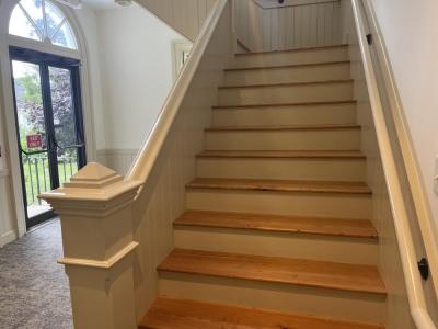 Stair treads were installed by Facilities Management employees. 