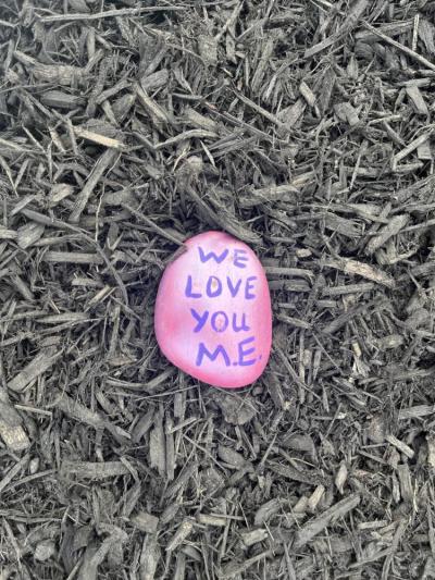 One rock bears a loving message. 