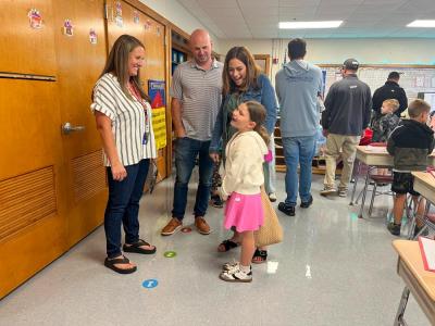 Students and their parents got to meet teachers during the open house. 