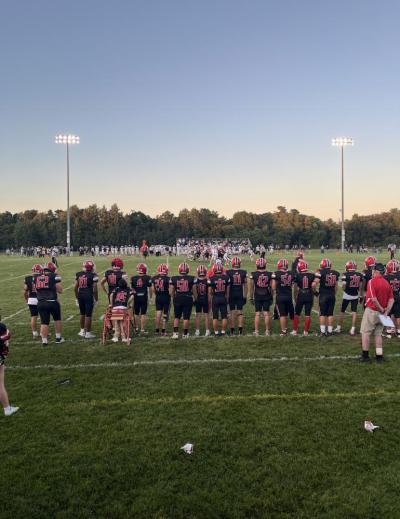 Old Rochester Regional High School’s varsity football team won 27-13 at the first home football game against Plymouth North. Photos by Tanvi Kulkarni