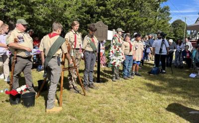 Boy Scouts from Troop 31 in Rochester rang the bell to honor each soldier. They also volunteered with the cemetery for years to get it to its present condition.