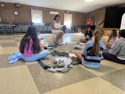 Kim Gioioso leads a session of her confidence class in the First Congregational Church of Marion’s community center on Friday, Sept. 4. Photos by Grace Roche